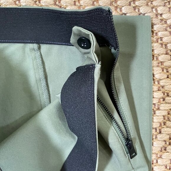 EVERLANE side zip stretch cotton pant - green - womens size 8 - Picture 6 of 12